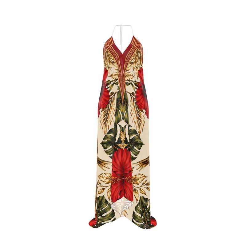 Oro Tropical Halterneck backless dress