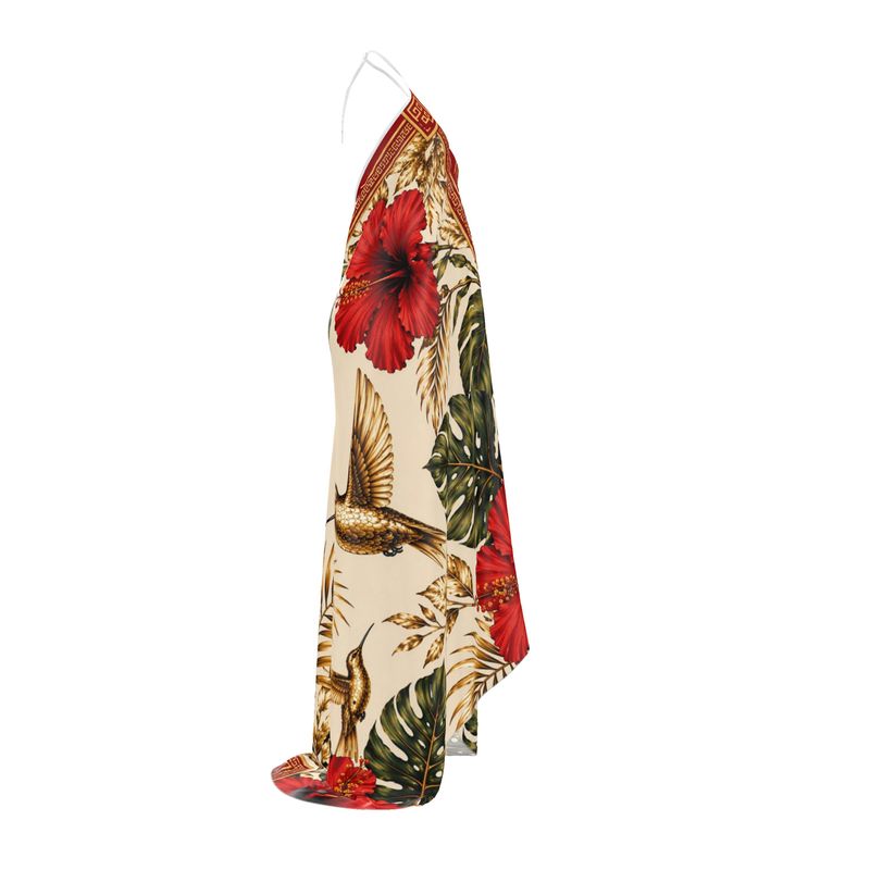 Oro Tropical Halterneck backless dress