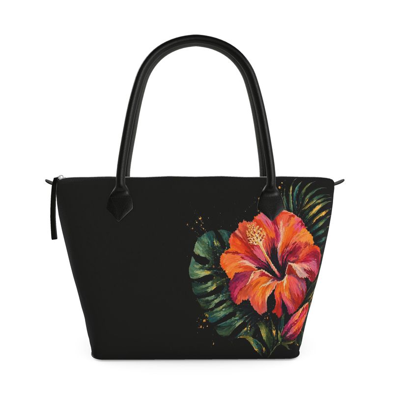 Midnight Hibiscus Luxe Tote