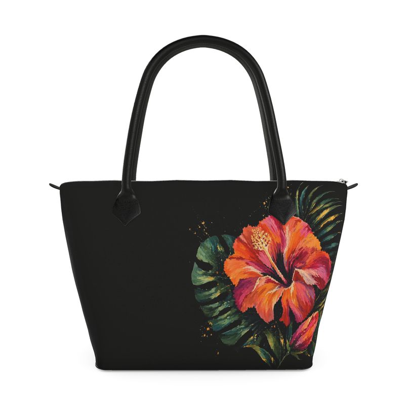 Midnight Hibiscus Luxe Tote