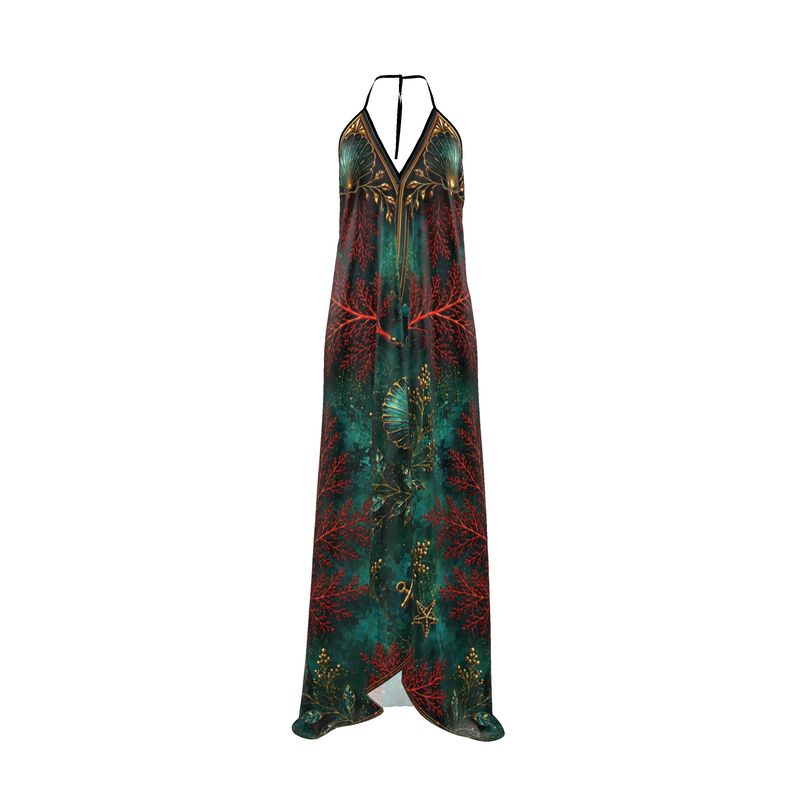 Coral Marino Halterneck backless dress