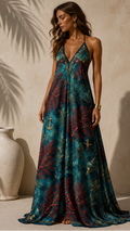 Coral Marino Halterneck backless dress