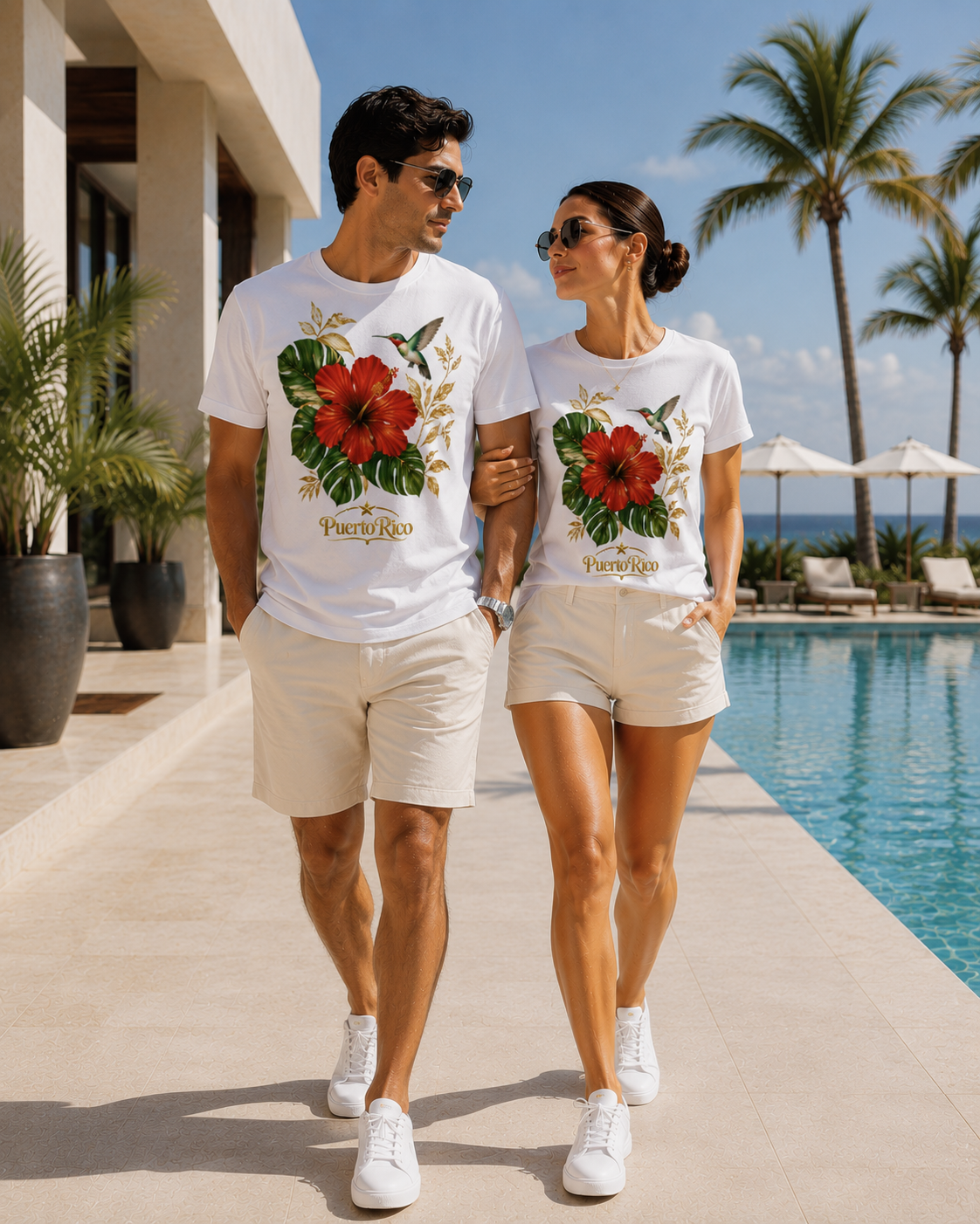 PR Hibiscus Hummingbird DryBlend® T-Shirt