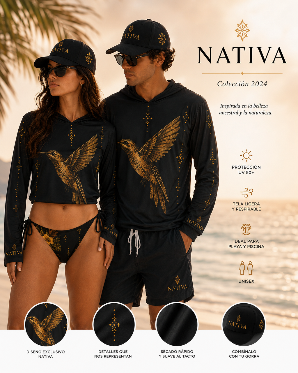 Colibrí Dorado Performance Hoodie