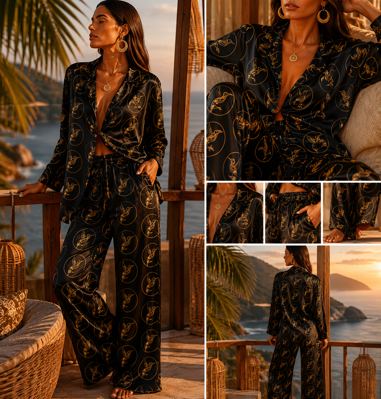 Costa Negra Silk Pajama Pants