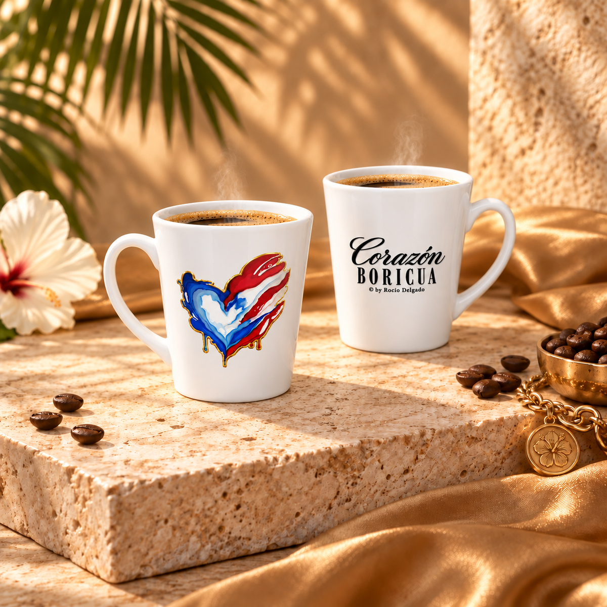 Corazón Boricua Latte Mug