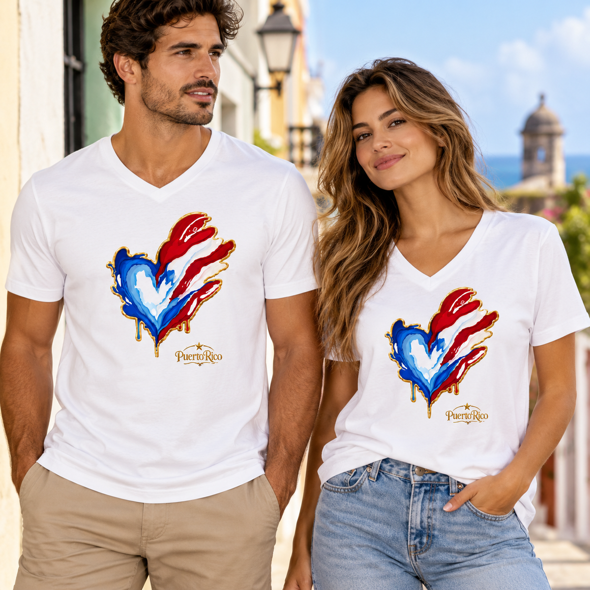 Unisex Short Sleeve V-Neck T-Shirt